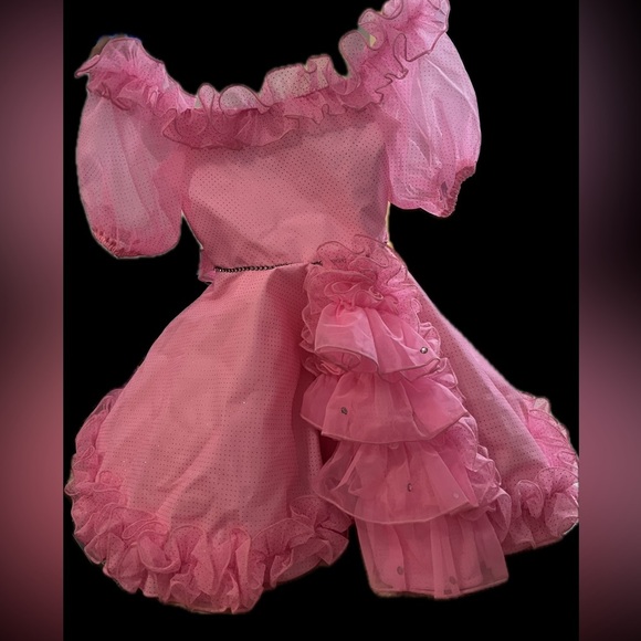 Vintage One of a Kind 1980’s Pageant Princess Dress Sparkly Pink Size 8 - Picture 1 of 8